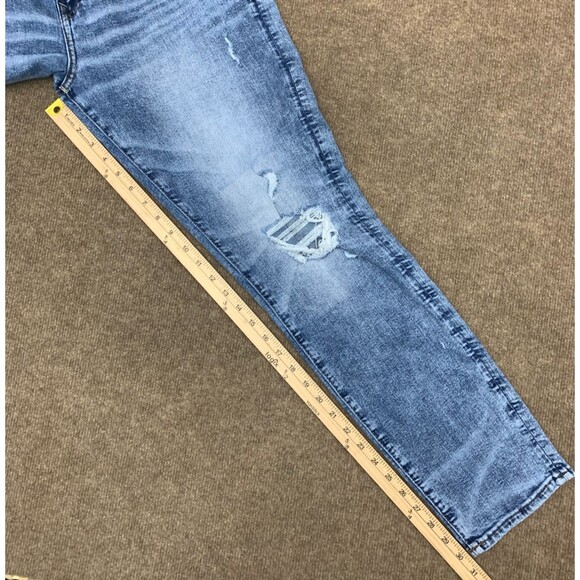 American Eagle Jeans Mens 34x32 Athletic Tapered Airflex+ Distressed Y2K Denim - Picture 6 of 11